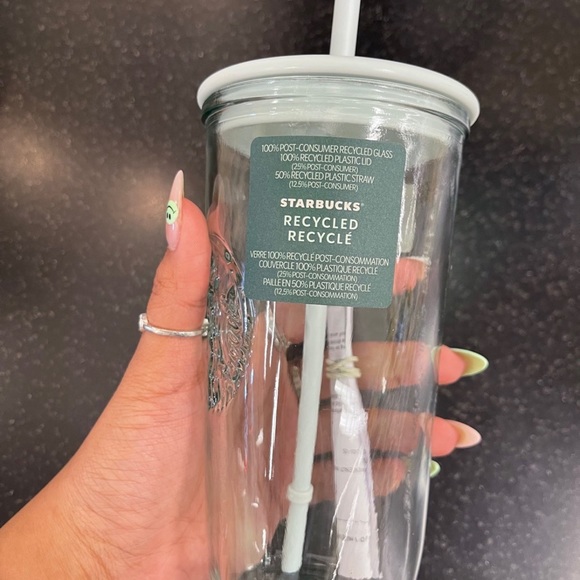 Starbucks Recycled Glass Cup Triangle Bottom - Picture 2 of 2